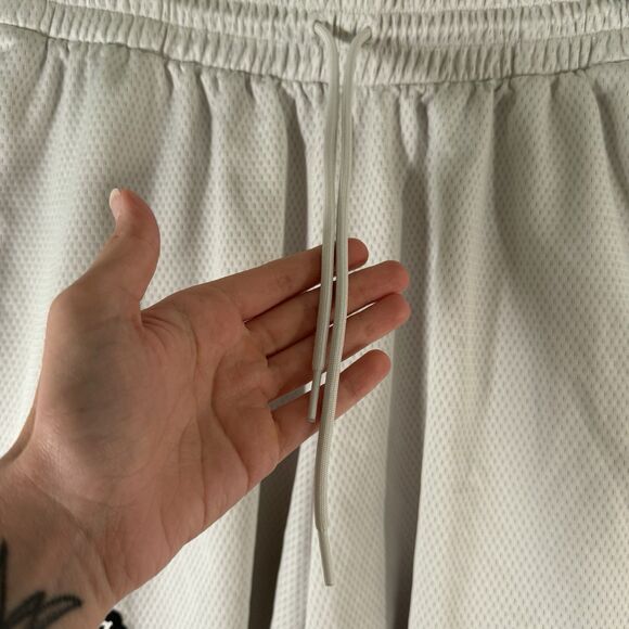 KU Jayhawks Basketball Adidas Shorts Men's Large White Mesh 7" Inseam Drawstring - Picture 4 of 9